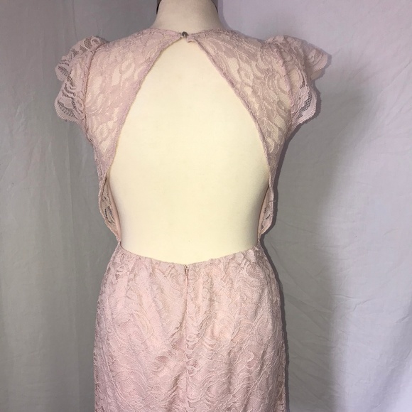 BCBG Generation Pink Rose Lace Dress open back - Picture 4 of 8